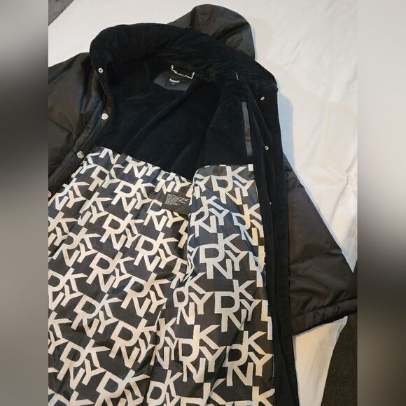 DKNY puffer trench coat women's large - Picture 3 of 11